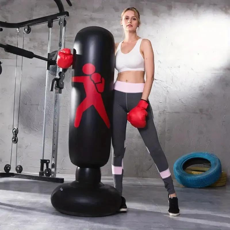 Home Fitness Boxing Bag, Punching Bag with Non-Slip Base, Boxing Training Equipment, Durable & Sturdy Exercise Equipment for Adults Teens Home Gym Workout